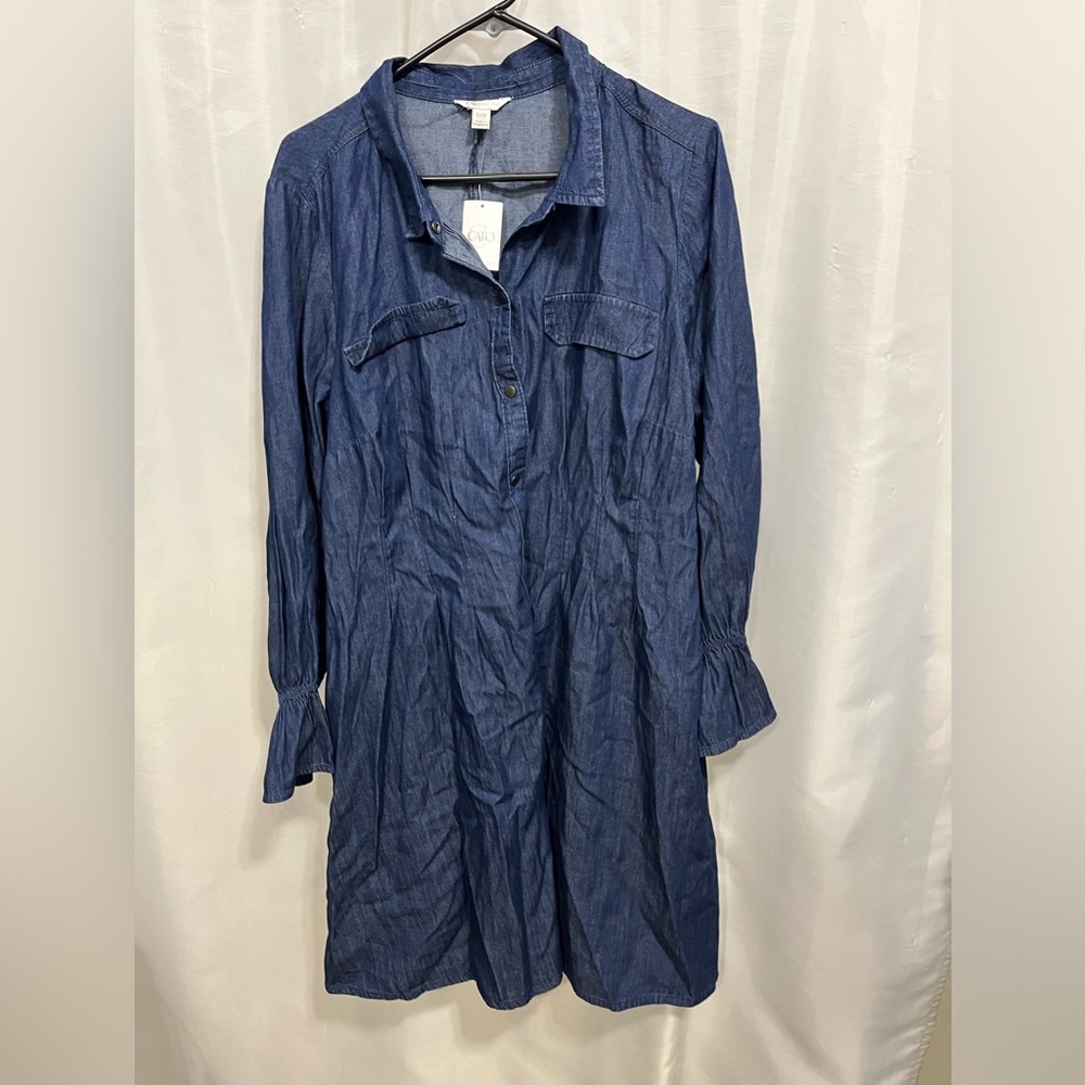 Cato women’s denim dress long sleeve sz 18w